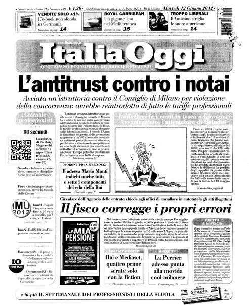 Italia oggi : quotidiano di economia finanza e politica